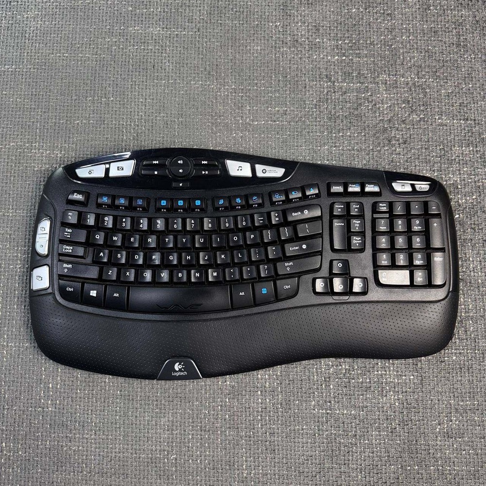 Logitech Wave Wireless Ergonomic Keyboard Black No Dongle